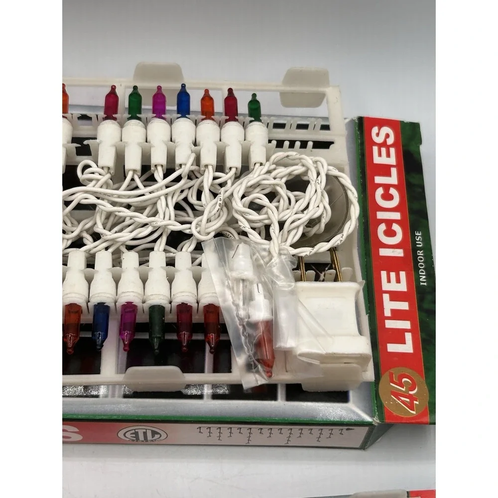 Vintage Holiday Lite 45‎ Lite Icicles Multicolored Lights Lot Of 2